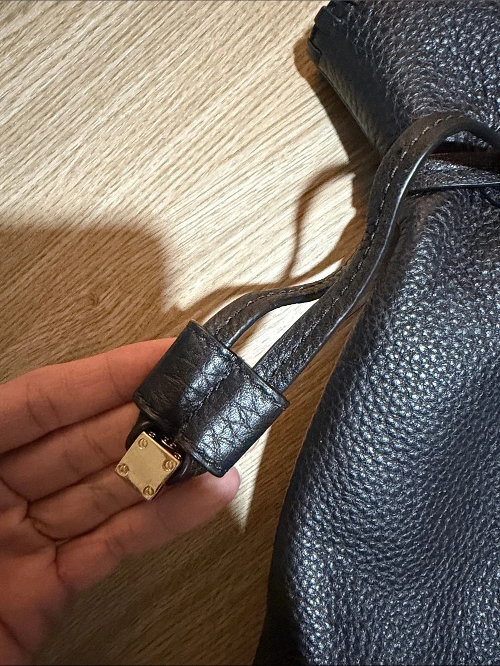 Tory Burch Black Pebbled Leather Chain-Handle Shoulder Bag
